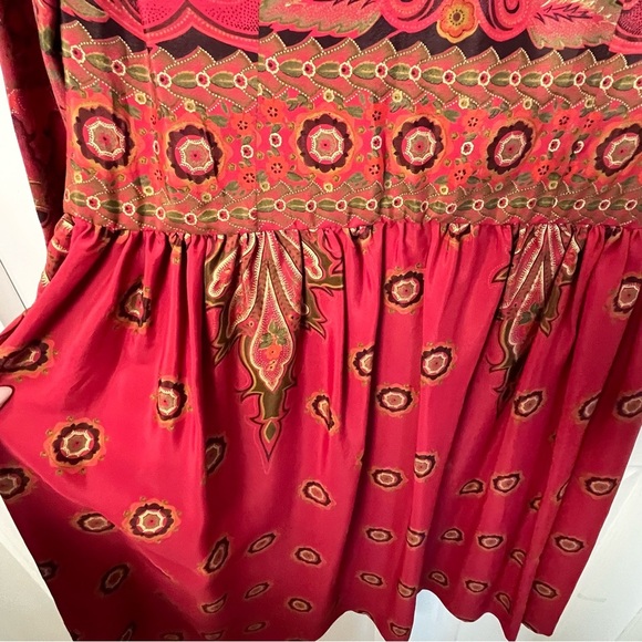 Jerry Silverman by Saulino Rare Vintage 70’ women Red Paisley Dress size Medium - Picture 4 of 12